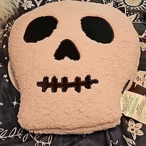 Lilac Skull Plush Pillow
